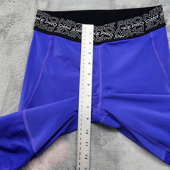Nike Pro Leggings Womens M Purple Black Dri-FIT Twist Waist Crop Capri Running - Picture 11 of 14
